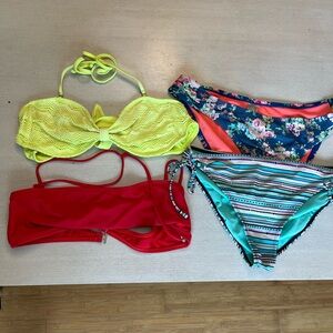 Lot a 4 Colorful Bikini Seperates XL